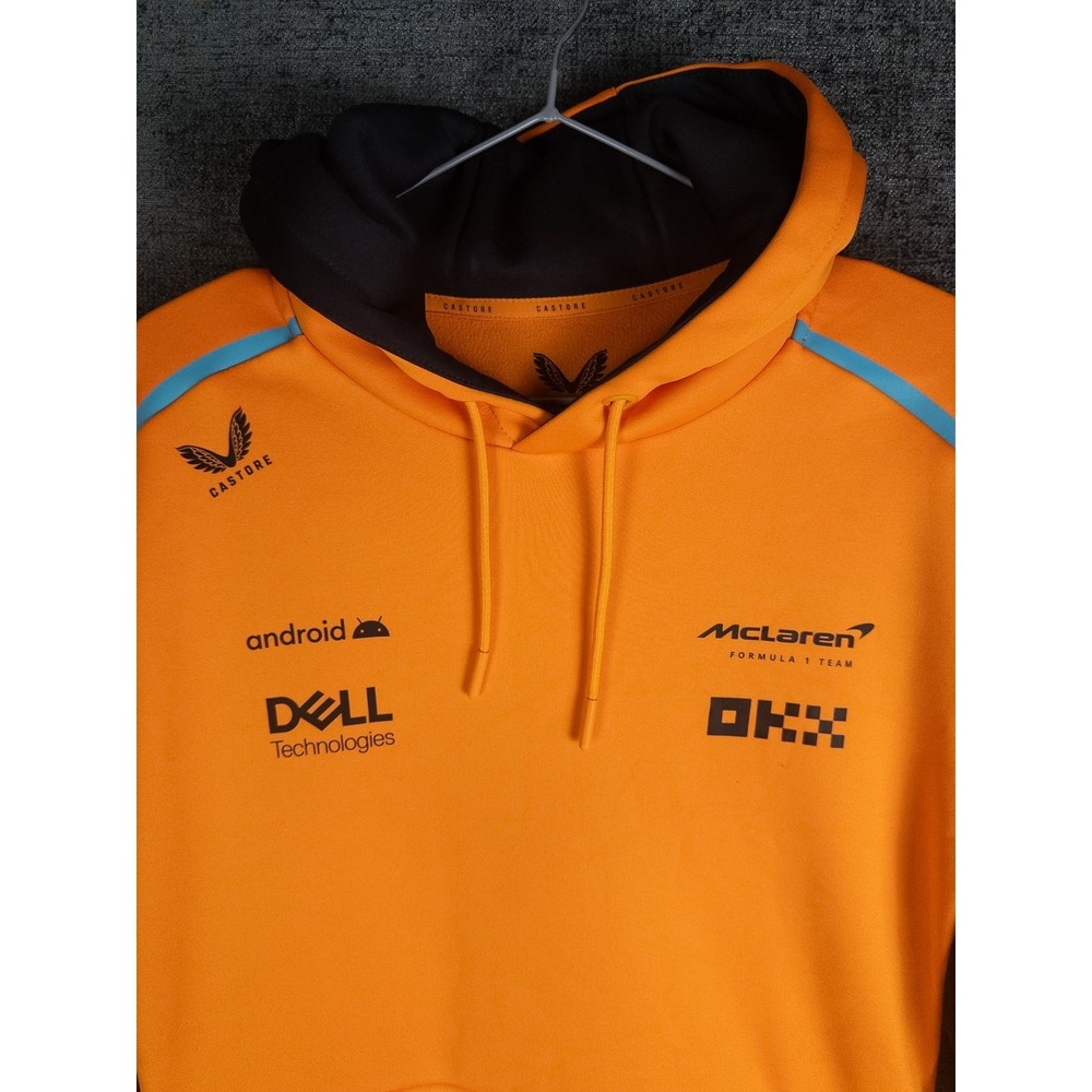 Castore Mc Laren F1 Racing Team Mens XL Orange Hoodie Pullover Fleece